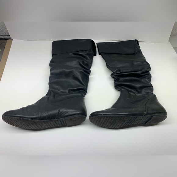 Gianni Bini Jackpot Black Leather Slouchy Boots - Picture 4 of 9